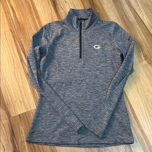 Nike Gray Fitted Long Sleeve Polo Sweatshirt